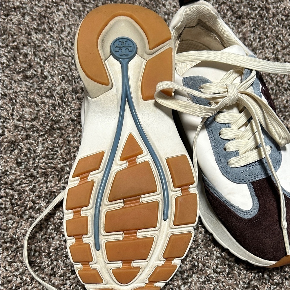 Tory Burch White, Blue, and Brown Sneakers - Picture 8 of 8